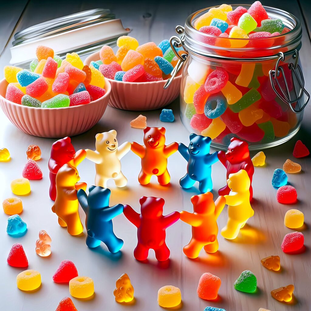 ai generated, gummy bears, sweets, sugar, yummy, candies